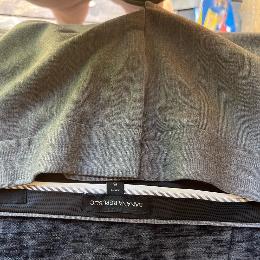 2/$20 Banana Republic Gray and Black Dress Pants with Tuxedo Stripe - Picture 3 of 5